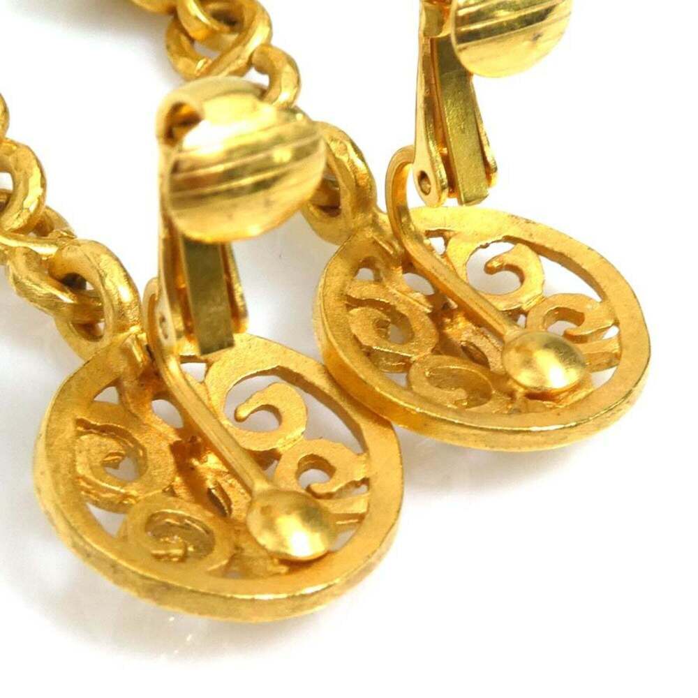 CHANEL Gold Logo Earrings - Picture 7 of 9